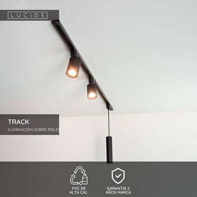 Lucide TRACK Conector en T- Sistema de carril monofásico / Iluminación con rieles - Negro (Extensión)